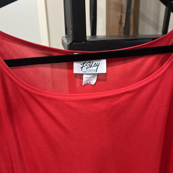 Vintage F.Shaw Shaw Poncho Silky Red - Picture 2 of 10